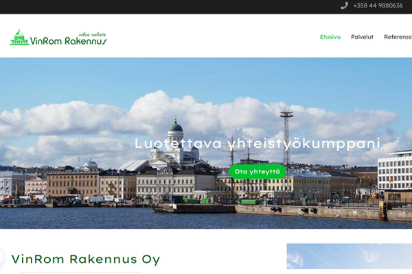Business Code - referenssit - verkkosivu t- VinRom Rakennus Oy- Espoo